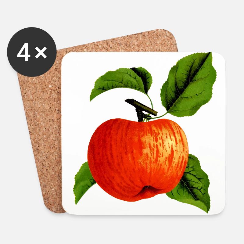 Apple Apfel Veggie Obst Fruits Tree Baum3 - Untersetzer (4er-Set) - Weiß