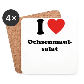 Bayern basst bayrisch bier Ochsenmaulsalat - Untersetzer (4er-Set) - Weiß - Vorne