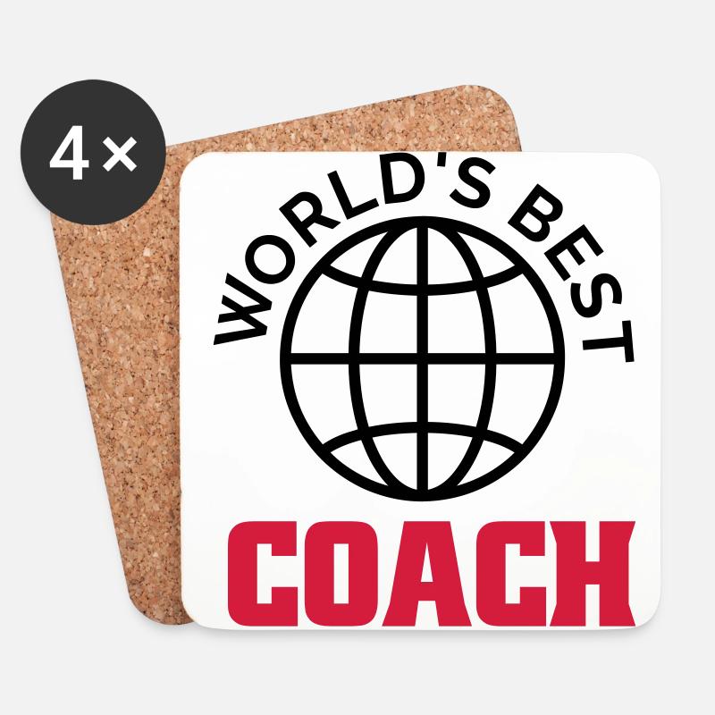 worlds best coach - Untersetzer (4er-Set) - Weiß