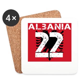 Albania Football Club team party em wm 22 - Coasters (set of 4) - white - Front