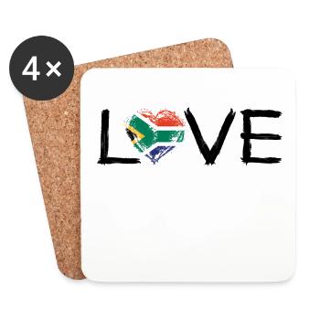 Love Home Roots Home Country Pride South Africa pn - Coasters (set of 4) - white - Front