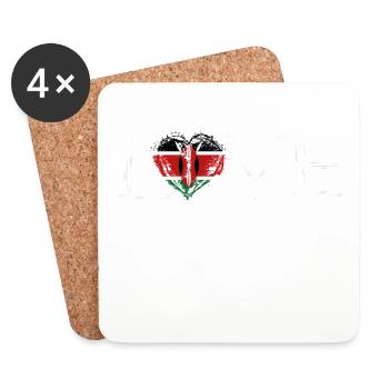 Love Home Roots Home Proud Country Kenya png - Coasters (set of 4) - white - Front