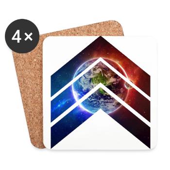 terre Galaxy - Dessous de verre (lot de 4) - blanc - Devant