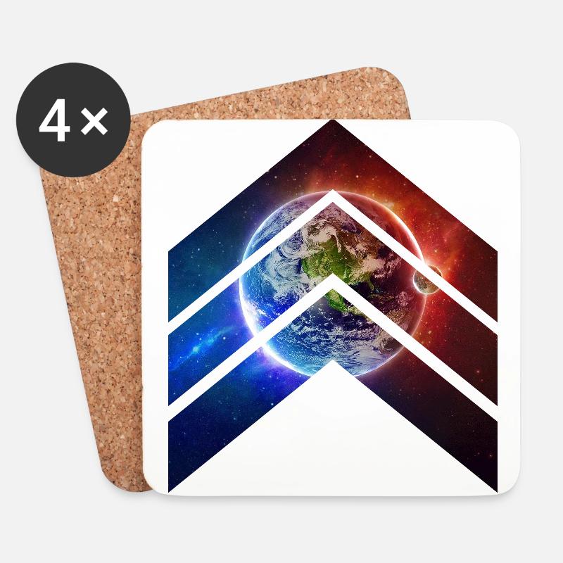 Earth Galaxy - Untersetzer (4er-Set) - Weiß