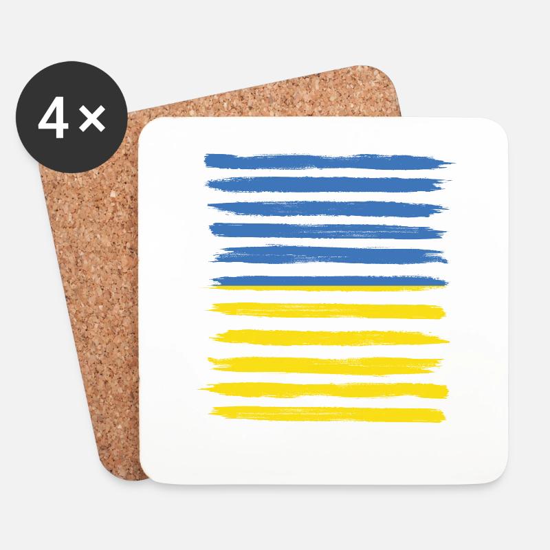 Geschenk Heimat Wurzeln Stolz Ukraine - Untersetzer (4er-Set) - Weiß