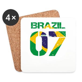 Football club team party em wm BRAZIL 07 - Coasters (set of 4) - white - Front