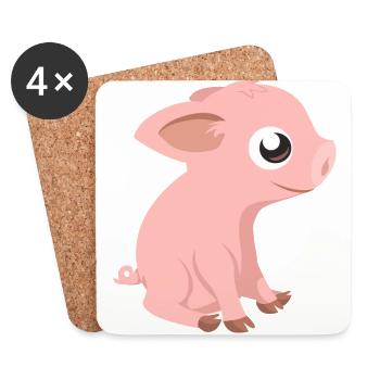 piggy - Coasters (set of 4) - white - Front