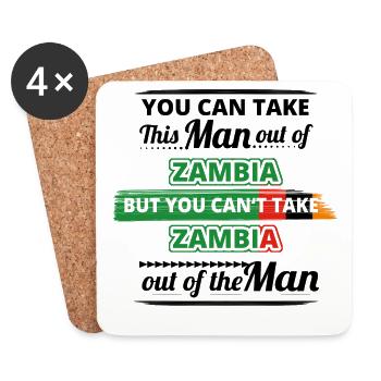 Gift from Ghetto 01 dear origin man ZAMBIA - Coasters (set of 4) - white - Front