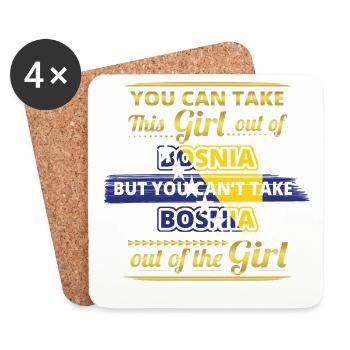 Gift from koenigin 01 dear origin girl BOSNI - Coasters (set of 4) - white - Front