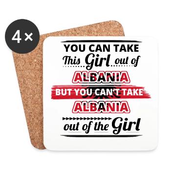 Geschenk herausnehmen liebe herkunft girl ALBANIA - Untersetzer (4er-Set) - Weiß - Vorne