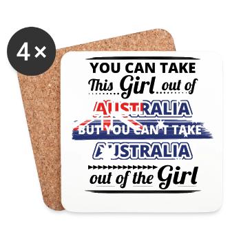 Cadeau retirer l’amour origine girl AUSTRALIEN - Dessous de verre (lot de 4) - blanc - Devant