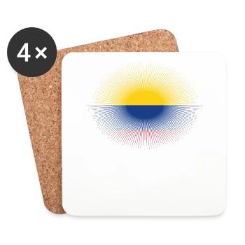 Heimatliebe heimat sonne schein flagge stolz Kolum - Untersetzer (4er-Set) - Weiß - Vorne