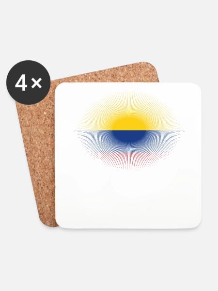 Heimatliebe heimat sonne schein flagge stolz Kolum - Untersetzer (4er-Set) - Weiß