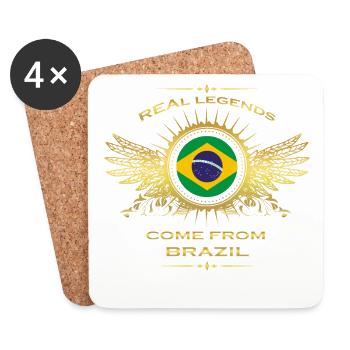 Légendes nés cadeau maison à BRAZIL - Dessous de verre (lot de 4) - blanc - Devant