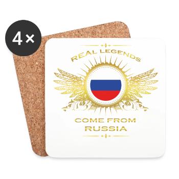 Les légendes nés à la maison cadeau en Russie - Dessous de verre (lot de 4) - blanc - Devant