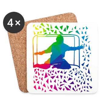Floorball goalkeeper - Coasters (set of 4) - white - Front
