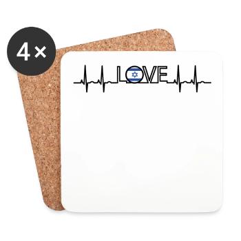 ekg home heimat roots wurzlen Israel png - Untersetzer (4er-Set) - Weiß - Vorne
