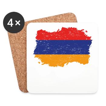 Roots roots flag homeland country Armenia png - Coasters (set of 4) - white - Front