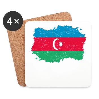Roots roots flag homeland country Azerbaijan png - Coasters (set of 4) - white - Front