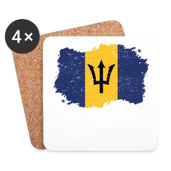 Roots roots Flag homeland Country Barbados png - Coasters (set of 4) - white - Front