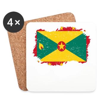 Roots Wurzeln Flagge heimat Land Grenada png - Untersetzer (4er-Set) - Weiß - Vorne