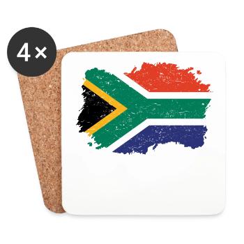 Roots roots flag homeland country south africa png - Coasters (set of 4) - white - Front