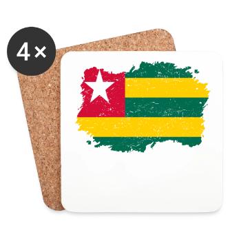 Roots patrie drapeau Togo Png - Dessous de verre (lot de 4) - blanc - Devant