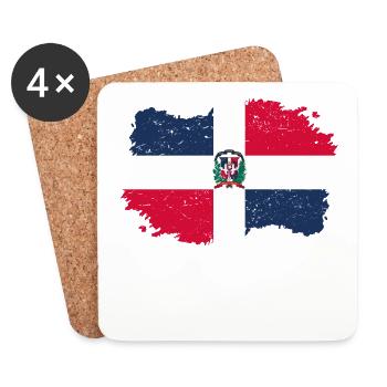 indigène Drapeau Roots Roots Re dominicaine - Dessous de verre (lot de 4) - blanc - Devant