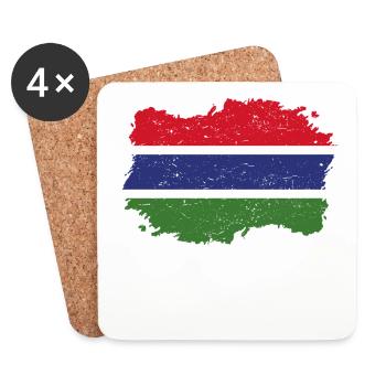 Roots Accueil drapeau Gambie .png - Dessous de verre (lot de 4) - blanc - Devant