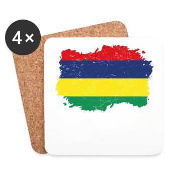 Roots terre natale drapeau Maurice Png - Dessous de verre (lot de 4) - blanc - Devant