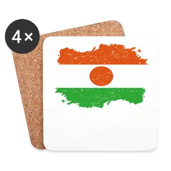 Roots Wurzeln Flagge heimat Land Niger png - Untersetzer (4er-Set) - Weiß - Vorne