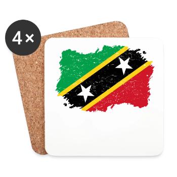 Roots roots Flag homeland Country St Kitts and Nev - Coasters (set of 4) - white - Front