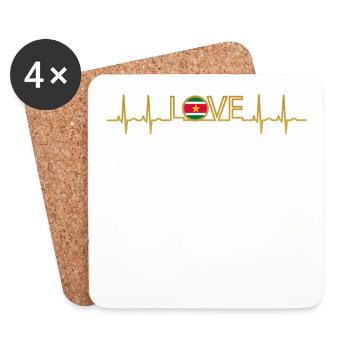 ekg love home heimat roots wurzlen Suriname png - Untersetzer (4er-Set) - Weiß - Vorne