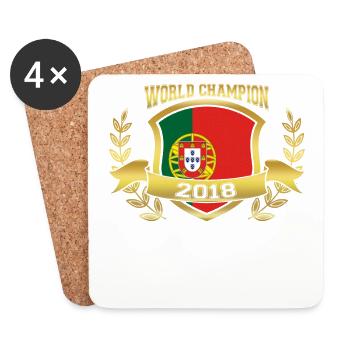Weltmeister wm champion team 2018 PORTUGAL portuge - Untersetzer (4er-Set) - Weiß - Vorne