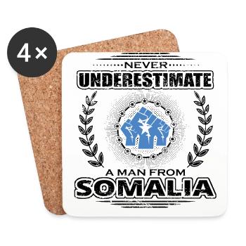 Unterschaetze jamais homme Roots SOMALIE .png - Dessous de verre (lot de 4) - blanc - Devant