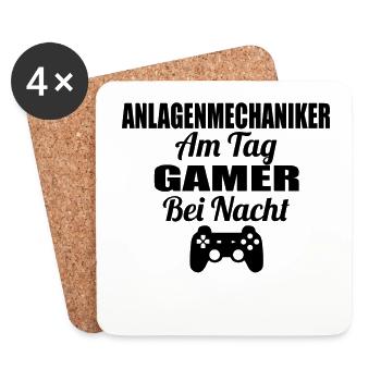 Gambling on the day gamer night lol plant mechanic pn - Coasters (set of 4) - white - Front