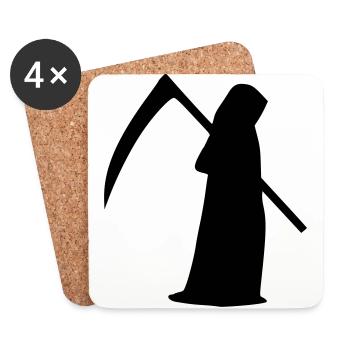 Sens mort silhouette Halloween cadeau - Dessous de verre (lot de 4) - blanc - Devant
