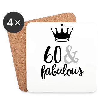 60 & Fabulous - Coasters (set of 4) - white - Front