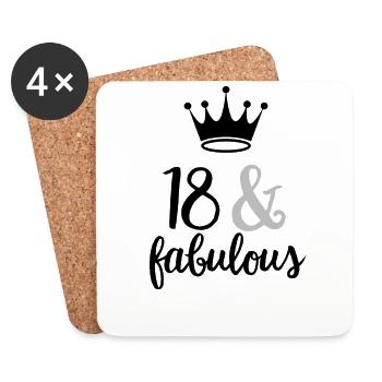 18 & fabulous - Untersetzer (4er-Set) - Weiß - Vorne
