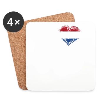 I Love Home Country Flag Roots Holland - Coasters (set of 4) - white - Front