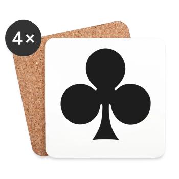 Kreuz / Treff - Symbol - Untersetzer (4er-Set) - Weiß - Vorne