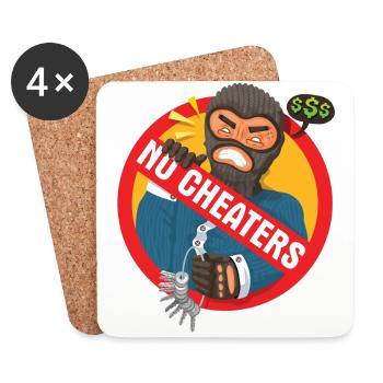 Cheating will not be tolerated - Coasters (set of 4) - white - Front
