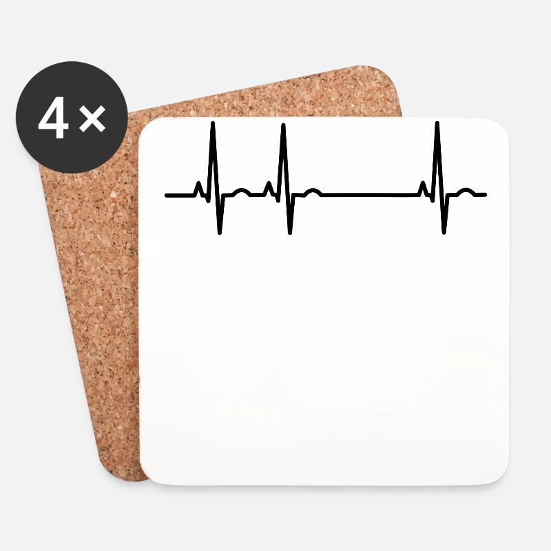 PERSONALISIERBAR evolution ekg heartbeat herzschl - Untersetzer (4er-Set) - Weiß