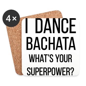 Bachata Supermacht - Untersetzer (4er-Set) - Weiß - Vorne