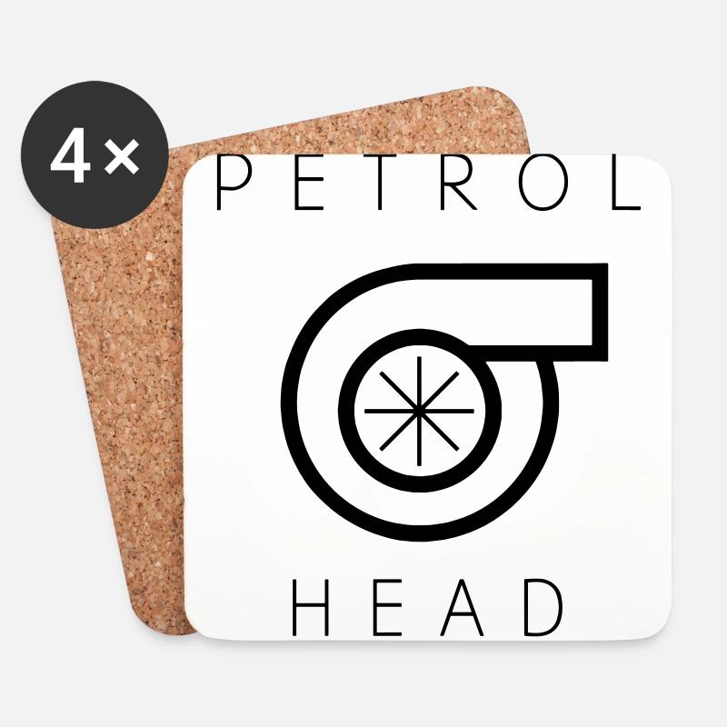 Petrolhead - Benzin im Blut - Untersetzer (4er-Set) - Weiß
