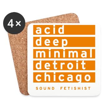 acid, deep, minimal, detroit, chicago - Untersetzer (4er-Set) - Weiß - Vorne