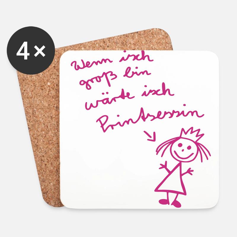 Prinzessin - Untersetzer (4er-Set) - Weiß