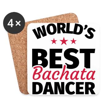 Bachata Tanz Geschenk - Untersetzer (4er-Set) - Weiß - Vorne