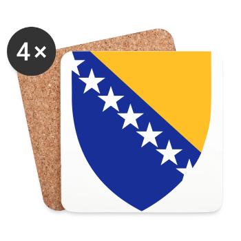 Bosnia and Herzegovina coat of arms flag - Coasters (set of 4) - white - Front