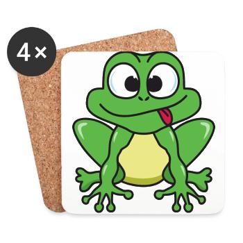 grenouille - Dessous de verre (lot de 4) - blanc - Devant